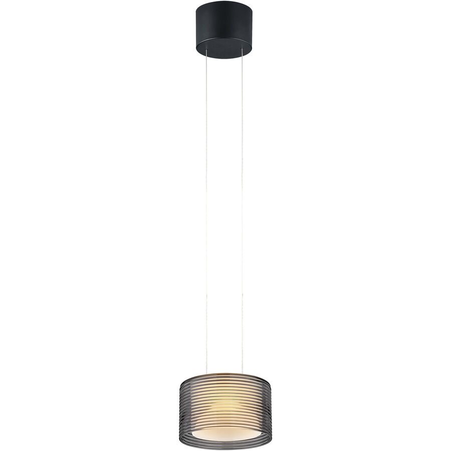Designer-Pendellampe Bankamp Grand Groove schwarz 1-flammig dimmbar D 20 cm - LED - Lichtfarbe: Extra warmweiss - Material: Aluminium/Glas -