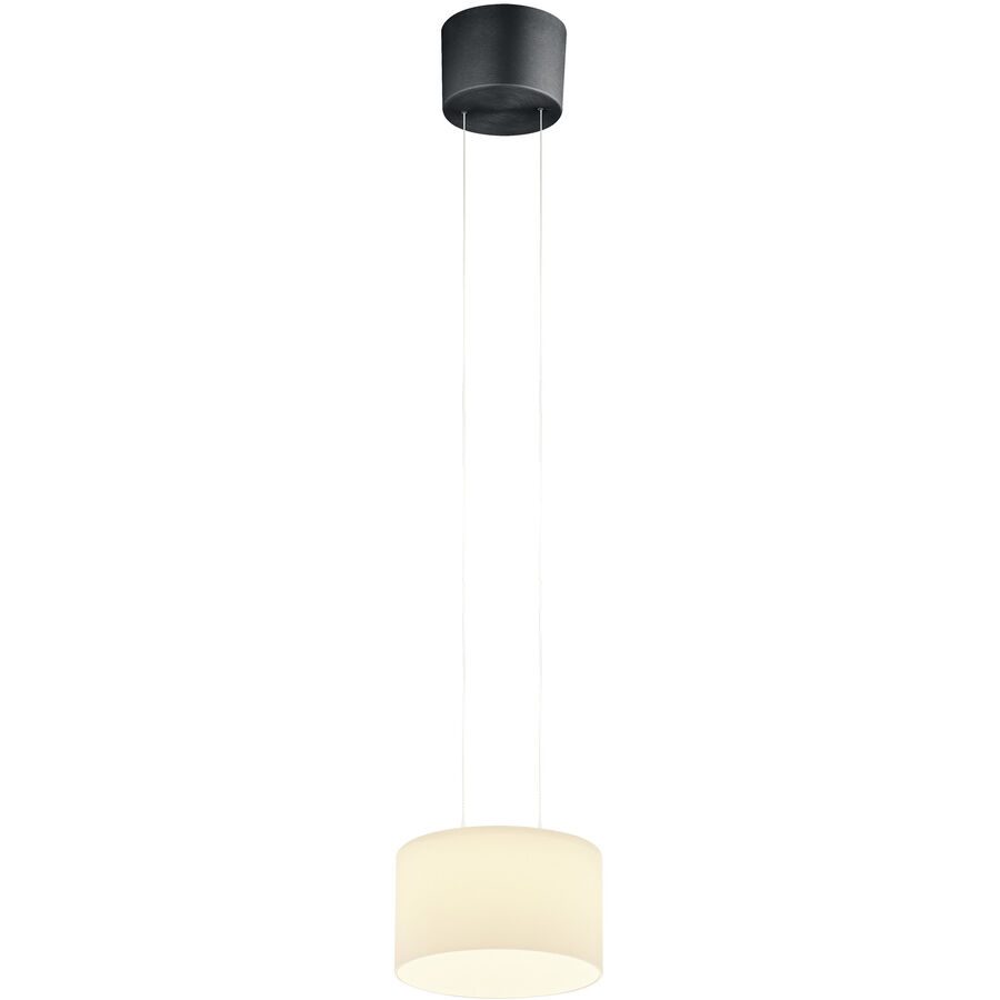 Designer-Pendellampe Bankamp Grand opal anthrazit 1-flammig dimmbar D 20 cm - Farbe: anthrazit matt eloxiert - LED - Lichtfarbe: Extra warmweiss -