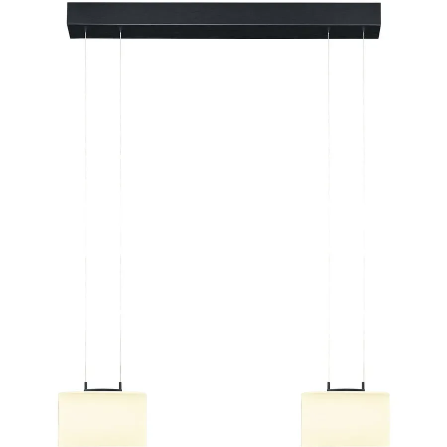 Designer-Pendellampe Bankamp Grand opal anthrazit 2-flammig - Farbe: anthrazit matt eloxiert - LED - Lichtfarbe: Extra warmweiss - Material:
