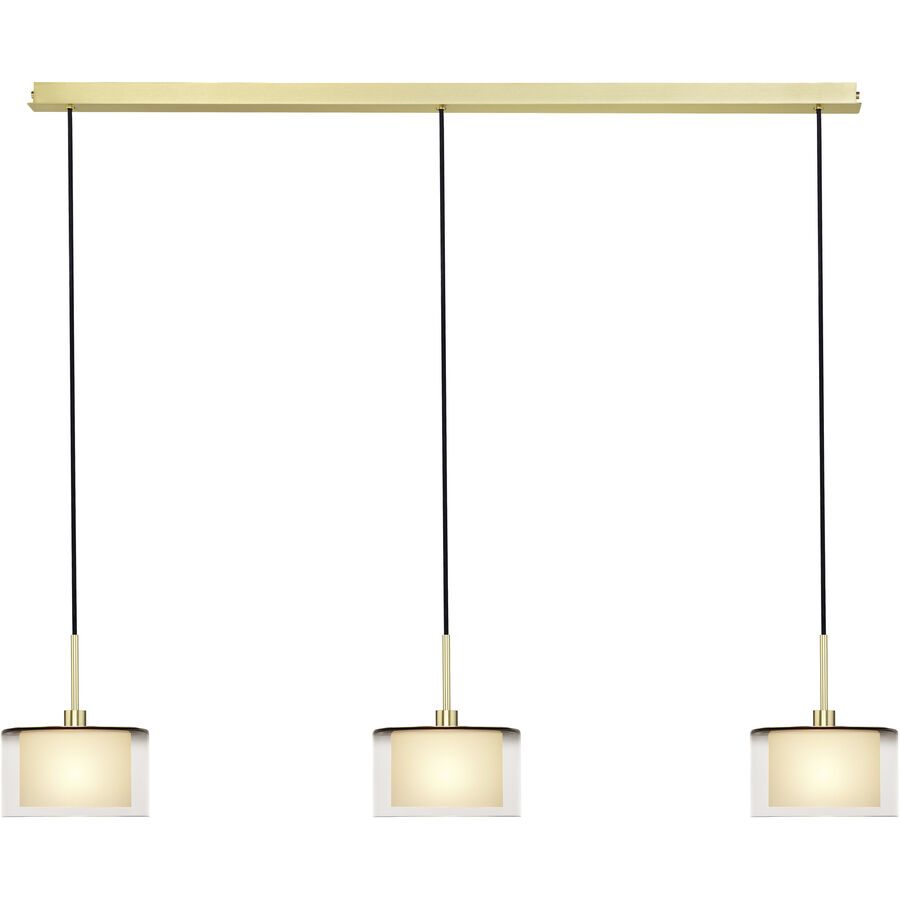 Designer-Pendellampe Bankamp Karl75 E14 Messing matt 3-flammig - Material: Messing/Glas - Designer-Pendellampe