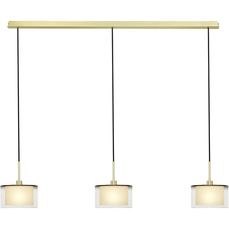 Designer-Pendellampe Bankamp Karl75 E14 Messing matt 3-flammig - Material: Messing/Glas - Designer-Pendellampe