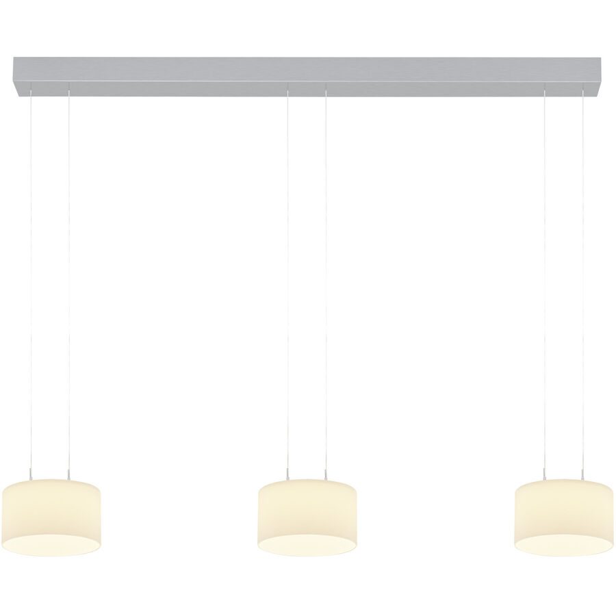 Designer-Pendellampe Bankamp Grand opal aluminium eloxiert 3-flammig - LED - Lichtfarbe: Extra warmweiss - Material: Aluminium/Glas -