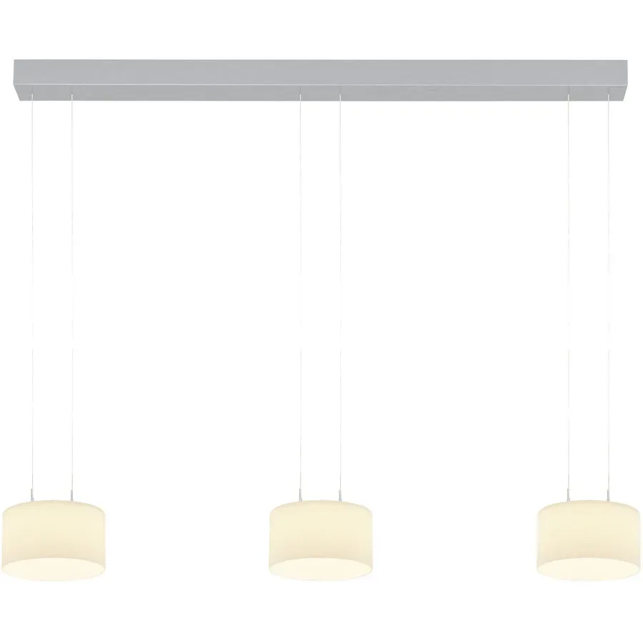 Designer-Pendellampe Bankamp Grand opal aluminium eloxiert 3-flammig - LED - Lichtfarbe: Extra warmweiss - Material: Aluminium/Glas -