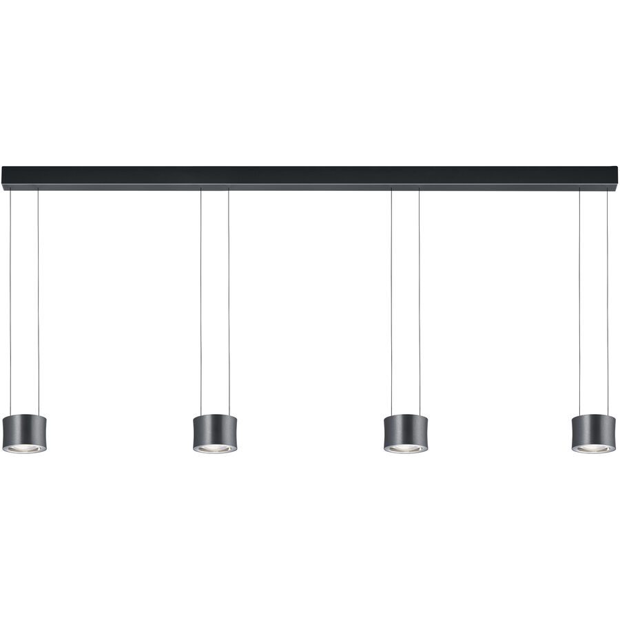 Designer-Pendellampe Bankamp Impulse anthrazit 4-flammig vertical flex - Farbe: anthrazit eloxiert - LED - Lichtfarbe: Extra warmweiss - Material: