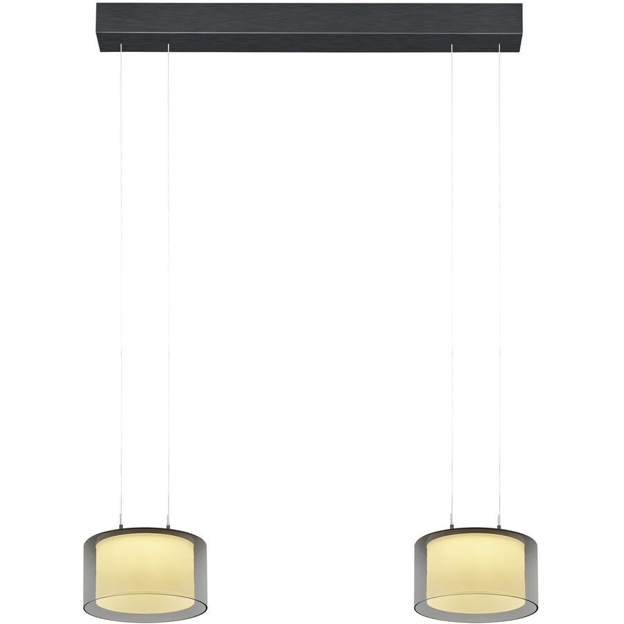 Designer-Pendellampe Bankamp Grand Smoke anthrazit 2 - Farbe: anthrazit matt eloxiert - LED - Lichtfarbe: Extra warmweiss - Material: Aluminium/Glas -