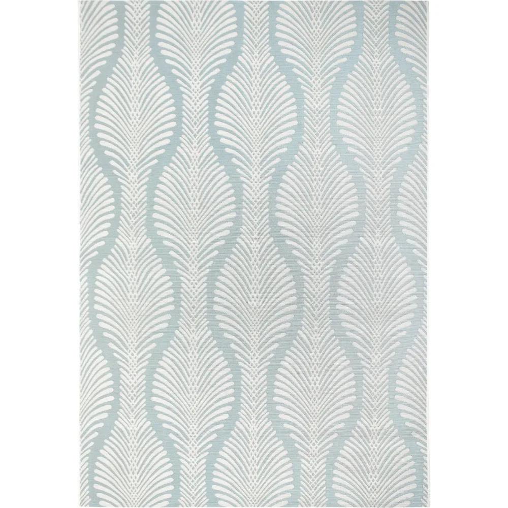 Outdoor-Teppich Amelie hellblau Anderes Muster Polypropylen 80 x 200 cm - Outdoor-Teppich
