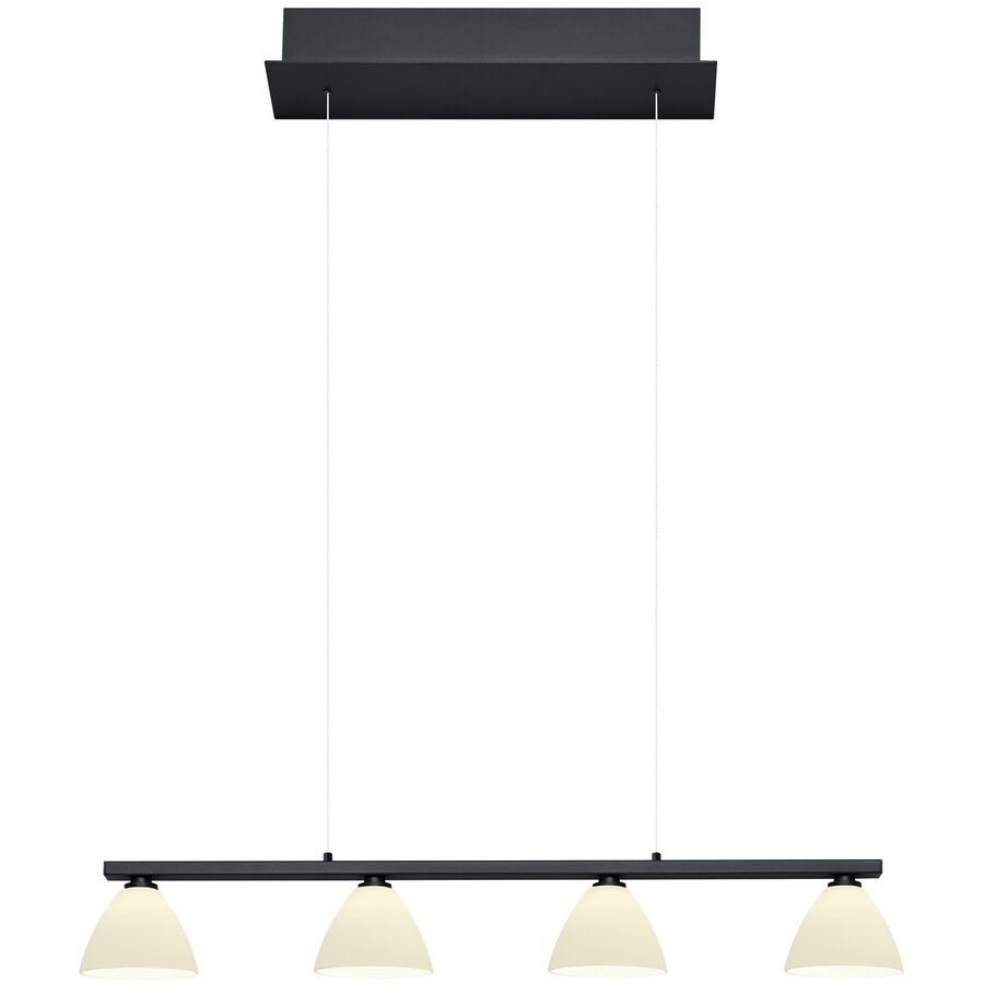 Pendellampe Emmeline Schwarz Metall 77 cm 150 cm - LED - Lichtfarbe: Extra warmweiss - Pendellampe- LED Energiesparlampe