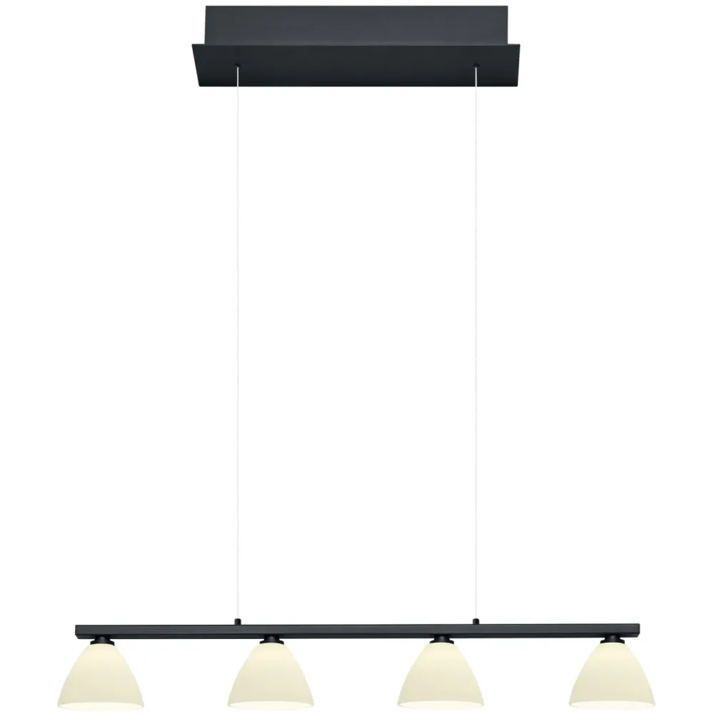 Pendellampe Emmeline Schwarz Metall 77 cm 150 cm - LED - Lichtfarbe: Extra warmweiss - Pendellampe- LED Energiesparlampe