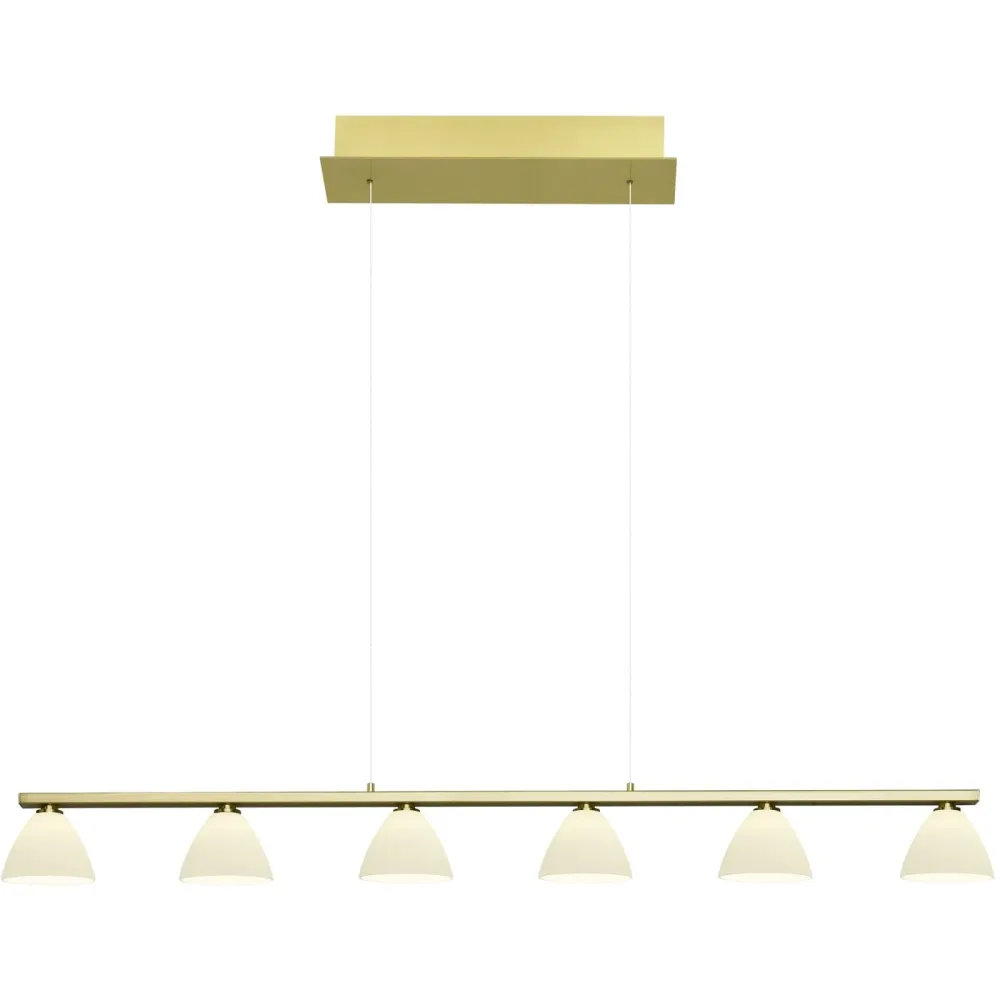 Pendellampe Emmeline Mehrfarbig Metall 114 cm 150 cm - Farbe: messing matt - LED - Lichtfarbe: Extra warmweiss - Pendellampe- LED Energiesparlampe