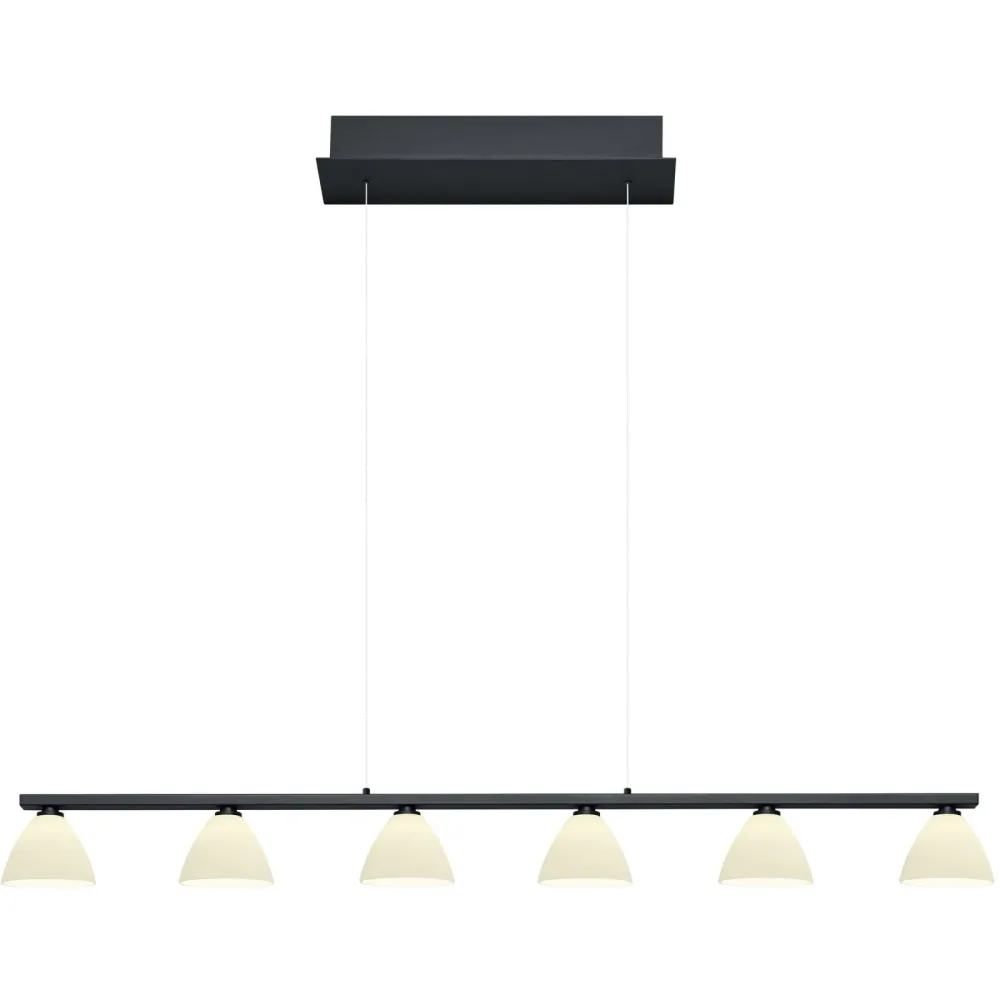 Pendellampe Emmeline Schwarz Metall 114 cm 150 cm - LED - Lichtfarbe: Extra warmweiss - Pendellampe- LED Energiesparlampe
