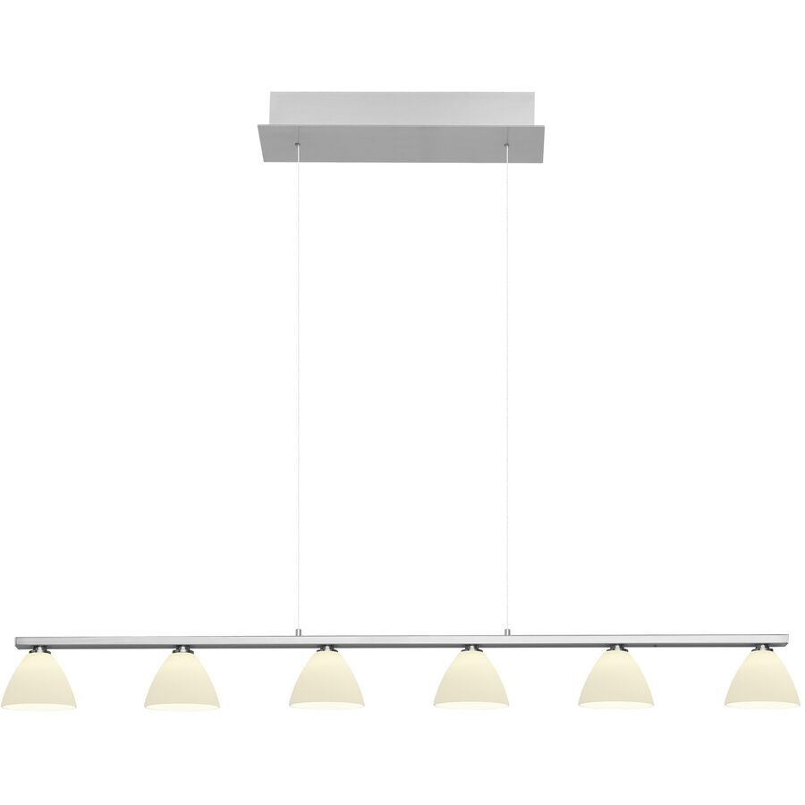Pendellampe Emmeline Grau Metall 114 cm 150 cm - Farbe: Nickel matt mit Chrom - LED - Lichtfarbe: Extra warmweiss - Pendellampe- LED Energiesparlampe