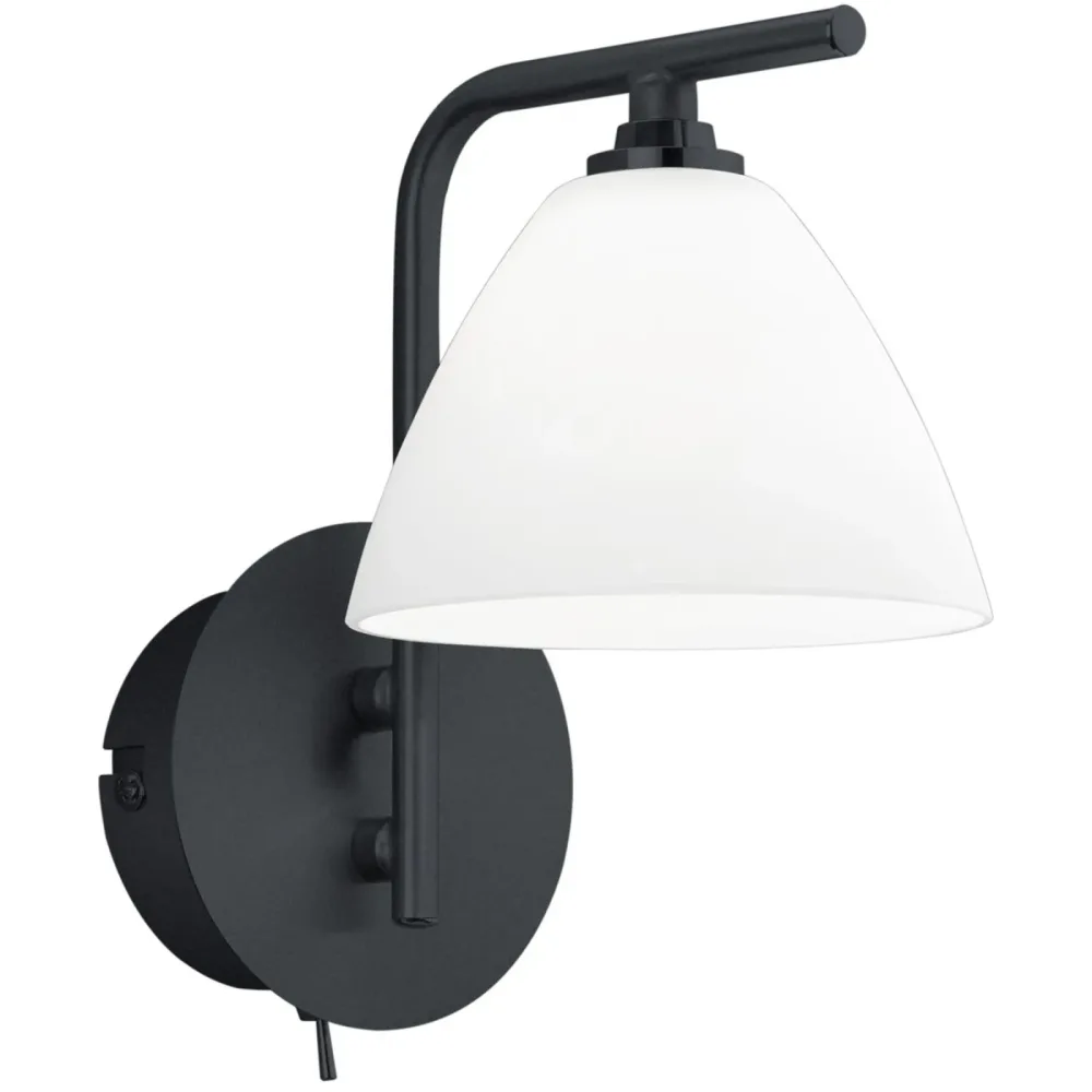 Wandlampe Emmeline Schwarz Metall 10 cm 19 cm - LED - Lichtfarbe: Extra warmweiss - Wandlampe- LED Energiesparlampe