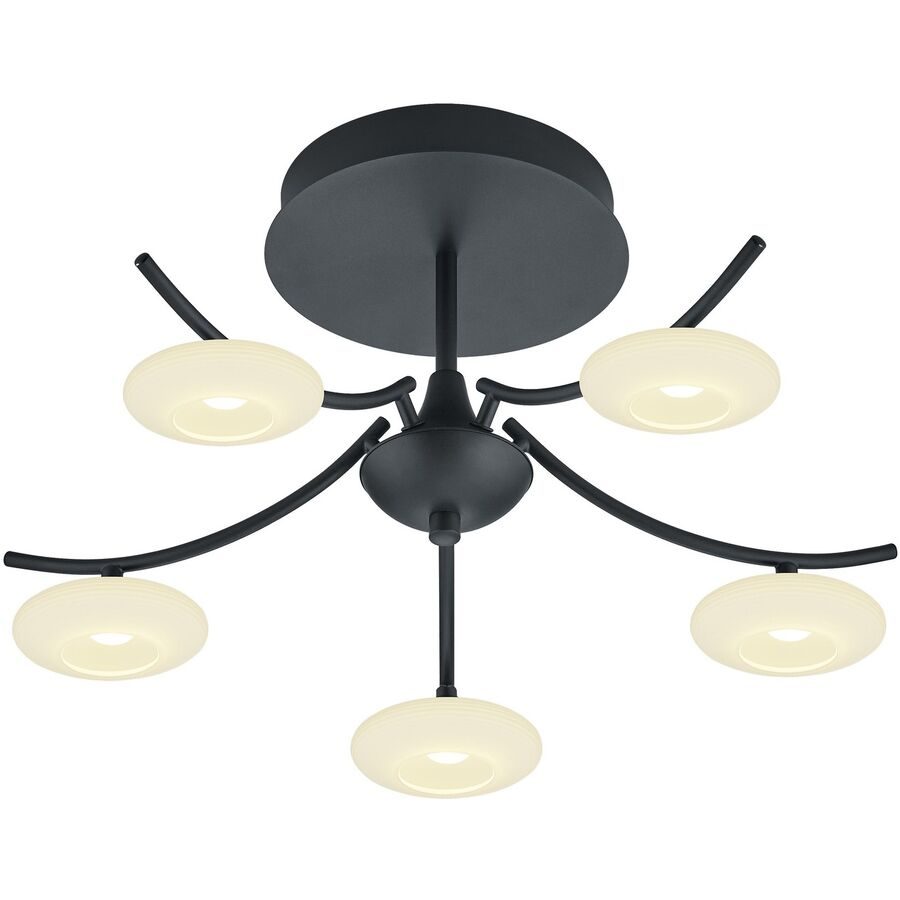 Deckenlampe Kari Schwarz Metall 53 cm 28 cm - LED - Lichtfarbe: Extra warmweiss - Deckenlampe- LED Energiesparlampe