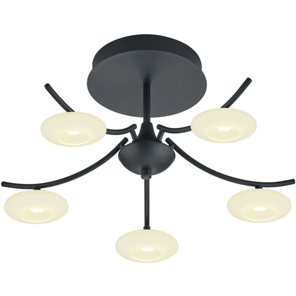 Deckenlampe Kari Schwarz Metall 53 cm 28 cm - LED - Lichtfarbe: Extra warmweiss - Deckenlampe- LED Energiesparlampe