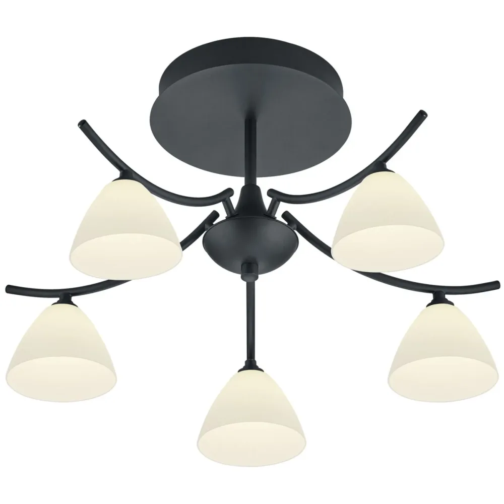 Deckenlampe Emmeline Schwarz Metall 53 cm 33 cm - LED - Lichtfarbe: Extra warmweiss - Deckenlampe- LED Energiesparlampe