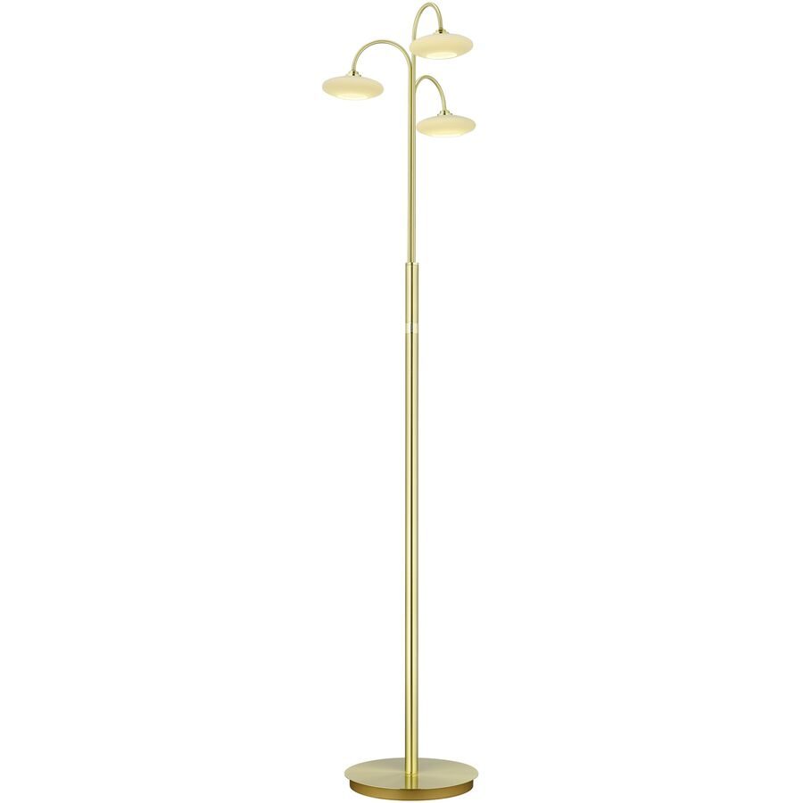Stehlampe Kari Gold Metall 150 cm - Farbe: messing matt - LED - Lichtfarbe: Extra warmweiss - Stehlampe- LED Energiesparlampe