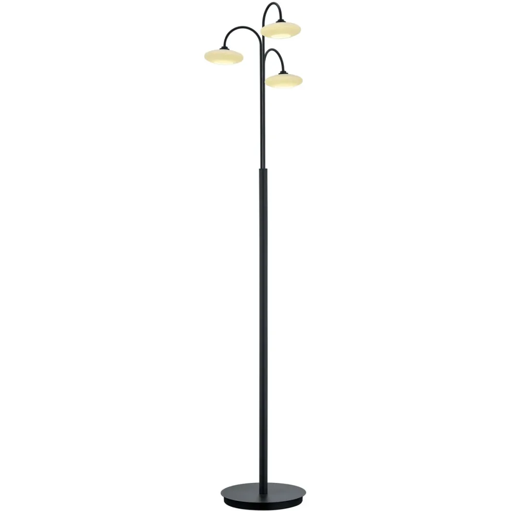 Stehlampe Kari Schwarz Metall 150 cm - LED - Lichtfarbe: Extra warmweiss - Stehlampe- LED Energiesparlampe