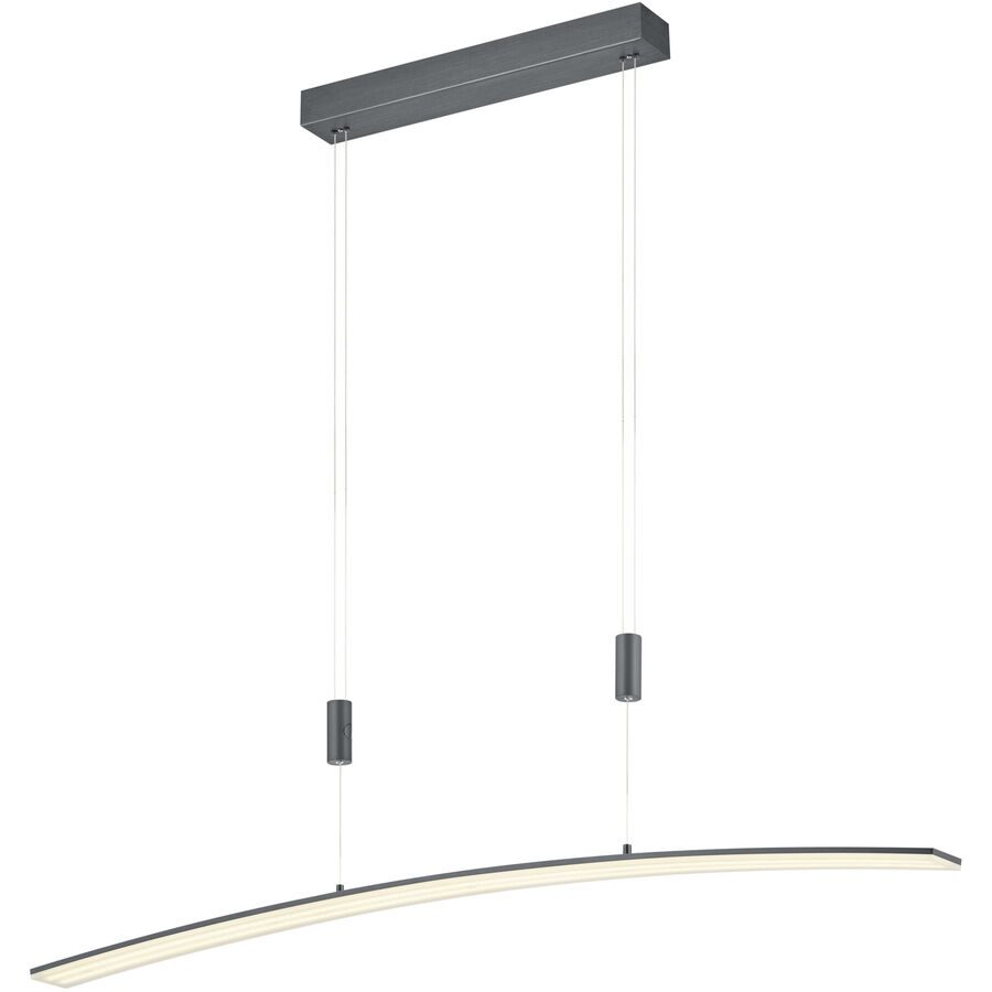 Pendellampe Feliciano Grau Metall 100 cm 150 cm - Farbe: anthrazit - LED - Lichtfarbe: Extra warmweiss - Pendellampe- LED Energiesparlampe