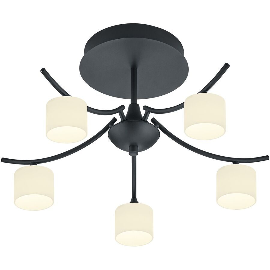 Deckenlampe Anika Schwarz Metall 53 cm 31 cm - LED - Lichtfarbe: Extra warmweiss - Deckenlampe- LED Energiesparlampe