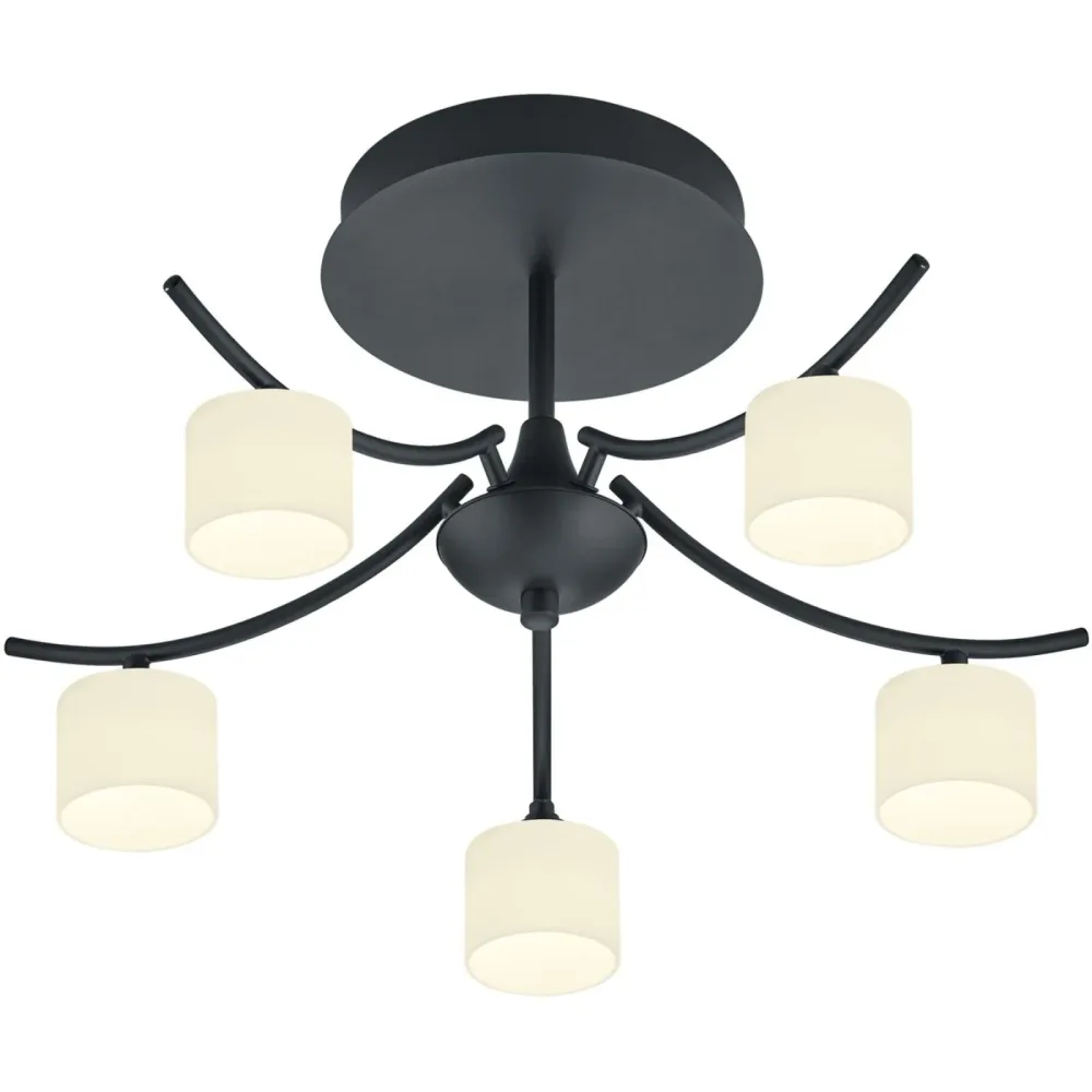 Deckenlampe Anika Schwarz Metall 53 cm 31 cm - LED - Lichtfarbe: Extra warmweiss - Deckenlampe- LED Energiesparlampe