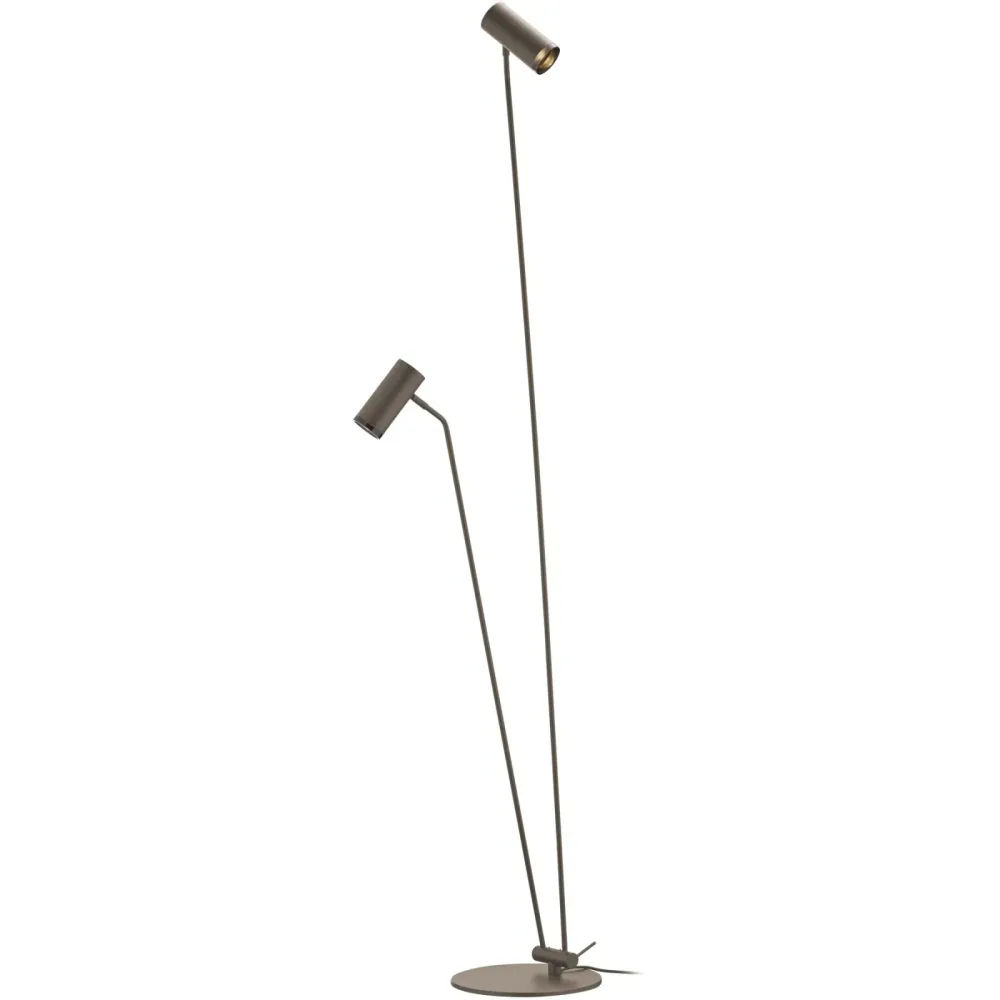 Stehlampe Adina Grau Metall 180 cm - Farbe: taupe - Stehlampe