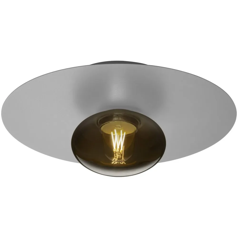 Deckenlampe Tatum Grau Metall 45 cm 19 cm - Farbe: Hellgrau - Deckenlampe
