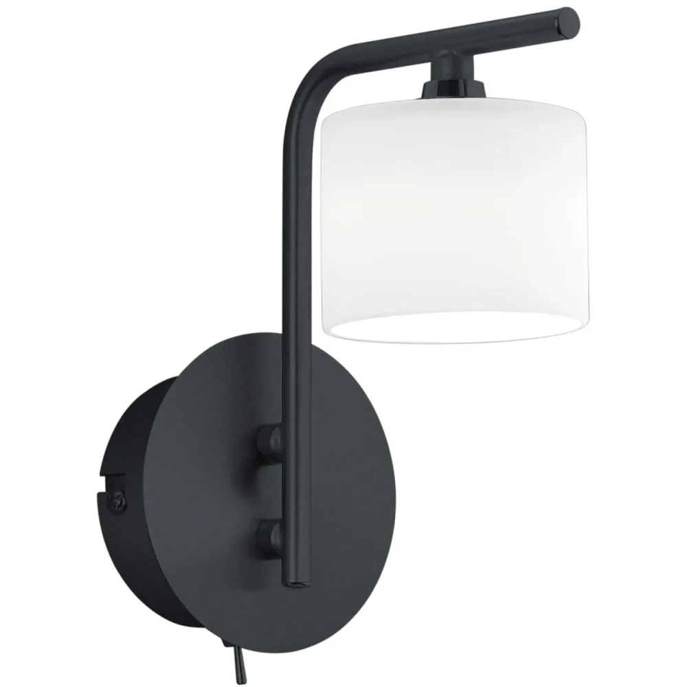 Wandlampe Anika Schwarz Metall 10 cm 19 cm - LED - Lichtfarbe: Extra warmweiss - Wandlampe- LED Energiesparlampe