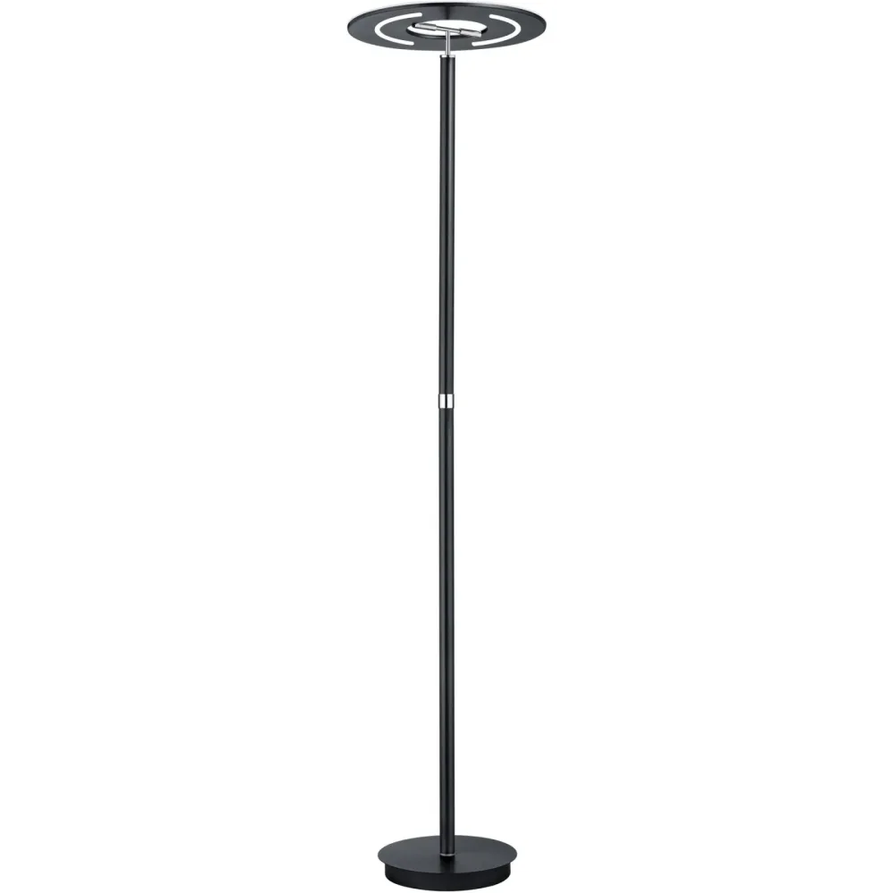 Stehlampe Corricella Grau Metall/Glas 42 cm 185 cm - Farbe: anthrazit - LED - Lichtfarbe: Extra warmweiss - Material: Metall/Acrylglas - Stehlampe-