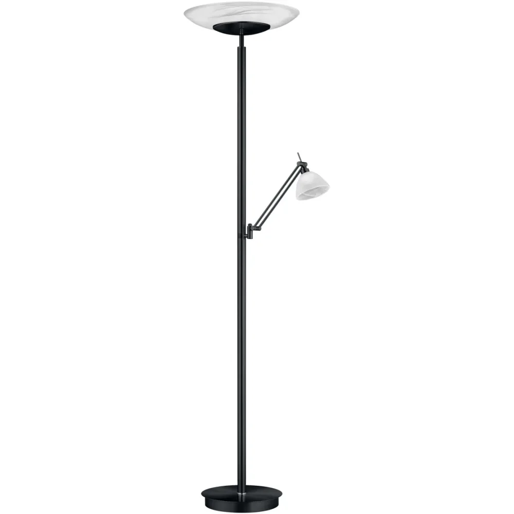 Stehlampe Oriano Schwarz Metall 42 cm 182 cm - LED - Lichtfarbe: Extra warmweiss - Stehlampe- LED Energiesparlampe