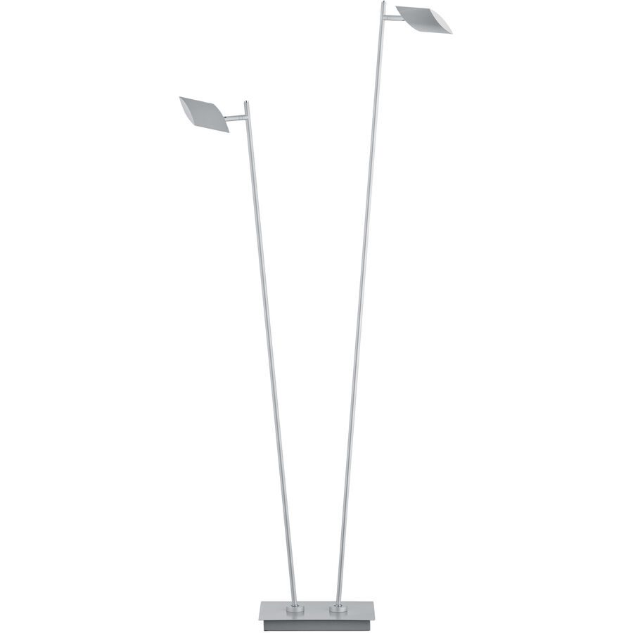 Leselampe Della Grau Metall 130 cm - Farbe: Hellgrau - LED - Leselampe- LED Energiesparlampe