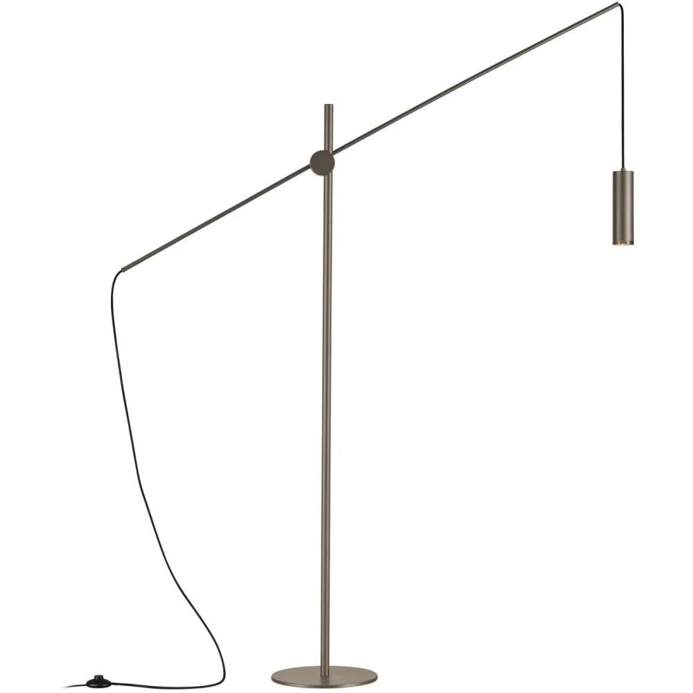 Stehlampe Adina Grau Metall 290 cm - Farbe: taupe - Stehlampe