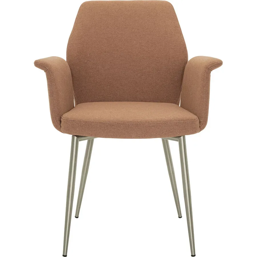 Stuhl Elonie Rosa Stoff/Edelstahl 48.5 cm - Farbe: Dusty Pink - Material: Stoff, Edelstahl - Stuhl
