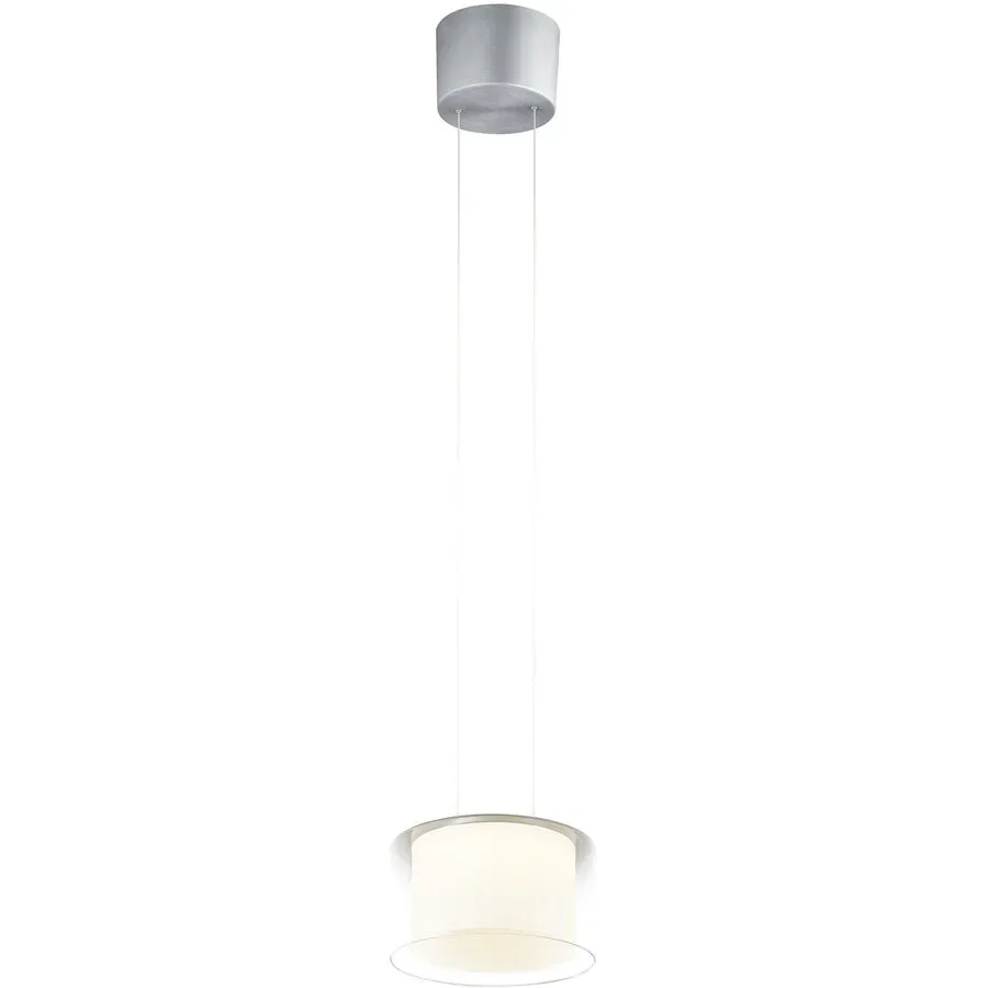 Designer-Pendellampe Bankamp Grand Clear aluminium eloxiert 1 dimmbar D 20 cm - LED - Lichtfarbe: Extra warmweiss - Material: Aluminium/Glas -