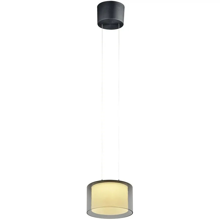 Designer-Pendellampe Bankamp Grand Smoke anthrazit 1 dimmbar D 20 cm - Farbe: Alu matt eloxiert/anthrazit - LED - Lichtfarbe: Extra warmweiss -