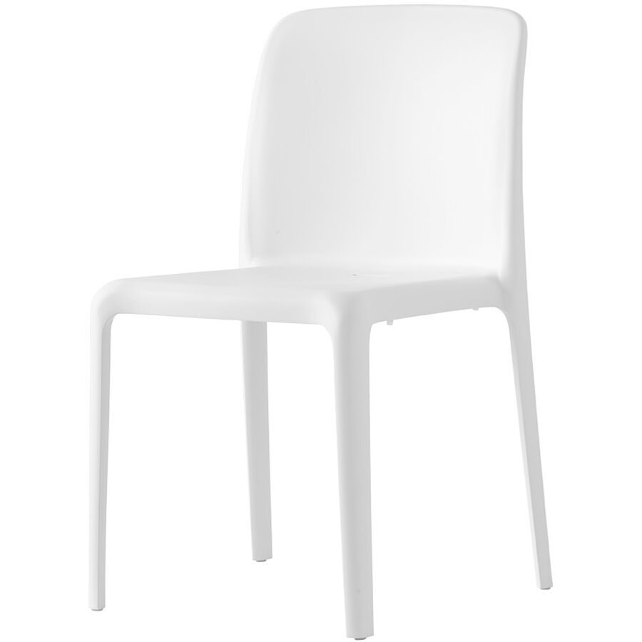 CONNUBIA Stuhl 4er-Set Bayo Weiss Kunststoff 54 cm Stapelbar - Material: Recyceltes Polypropylen - Stuhl 4er-Set