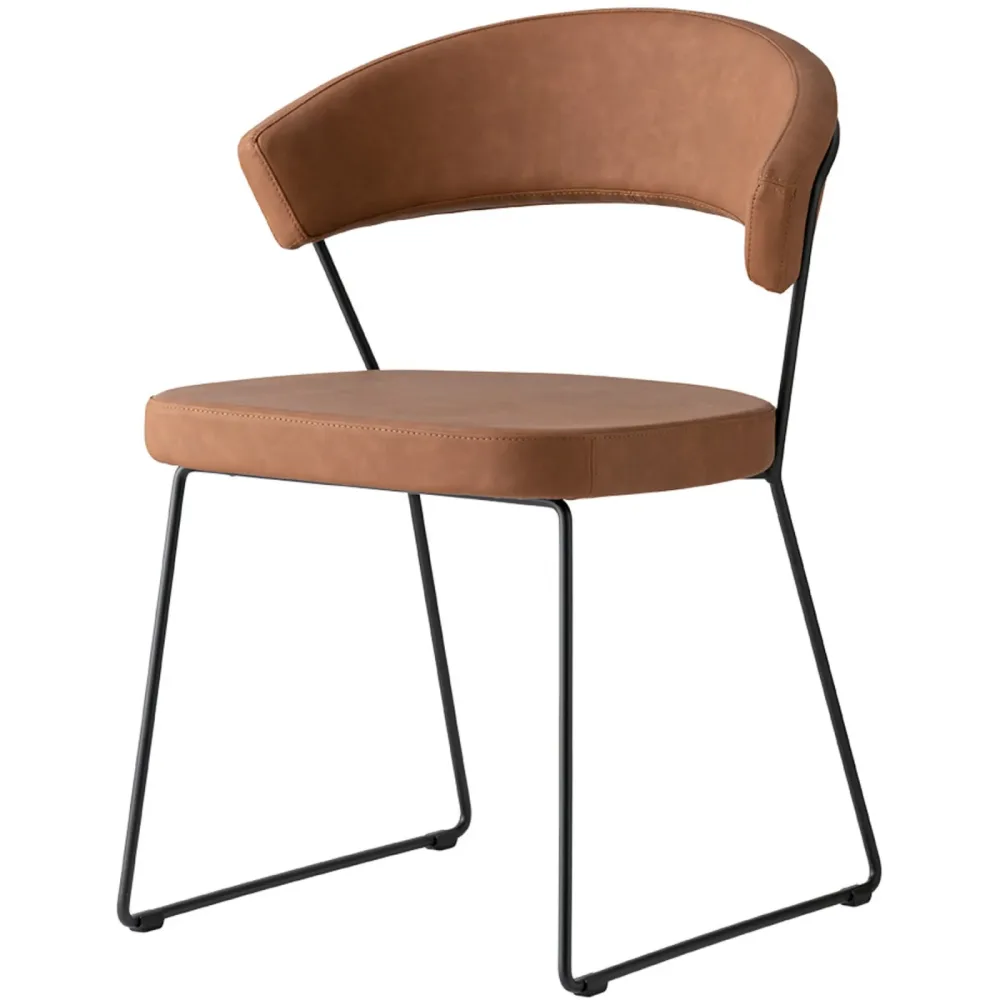 CONNUBIA Schalenstuhl 2er-Set New York Braun/Schwarz Metall 52 cm - Farbe: mocca / schwarz - Material: Metall / Polyurethan - Schalenstuhl 2er-Set