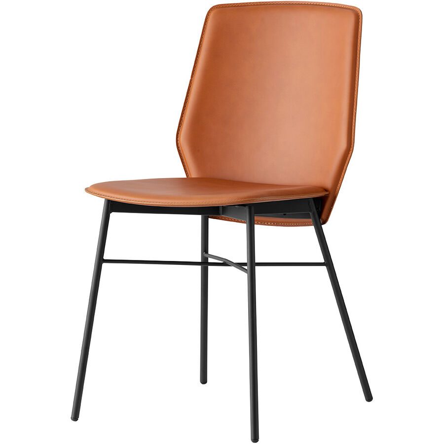 CONNUBIA Schalenstuhl 2er-Set Sibilla Braun/Schwarz Metall/Leder 56 cm - Farbe: cognac / schwarz - Material: Metall / Leder - Schalenstuhl 2er-Set