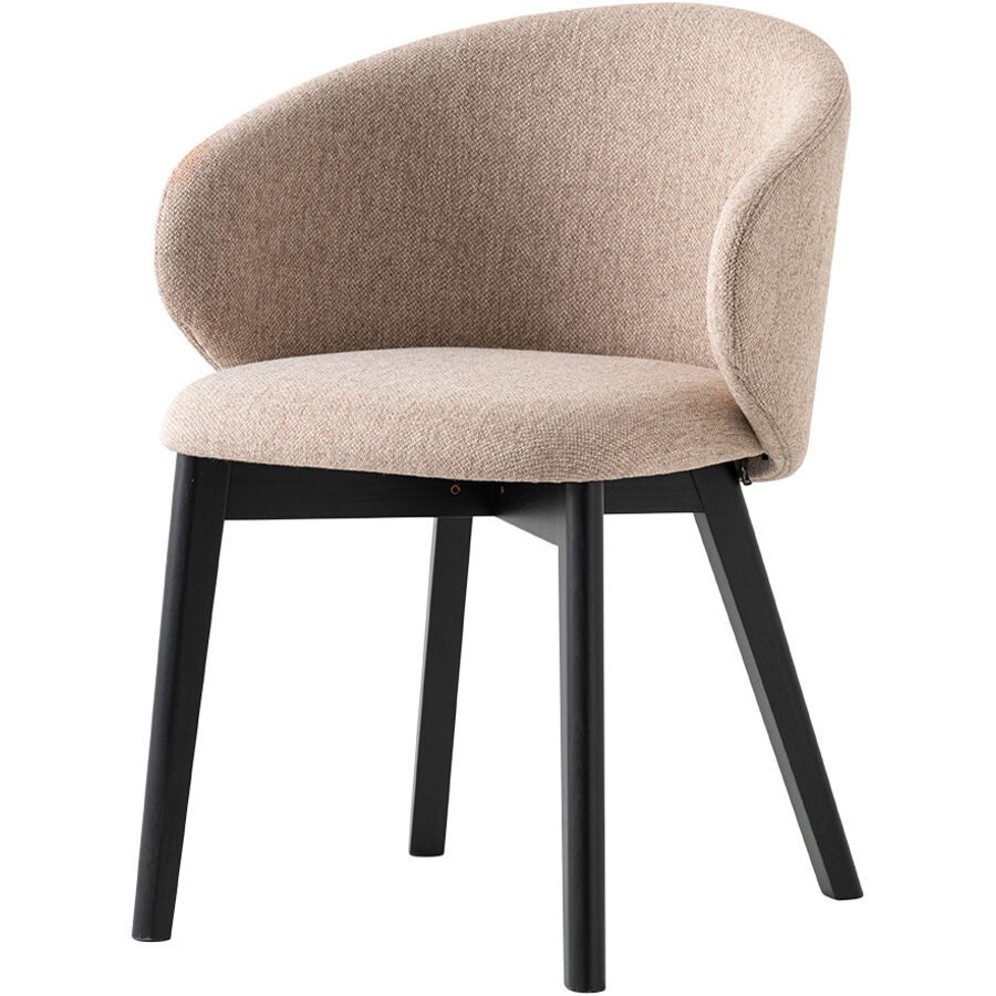 CONNUBIA Stuhl 2er-Set Tuka Braun/Grau Holz/Polyester 56 cm - Farbe: taupe/graphit - Material: Buche/Polyester - Stuhl 2er-Set