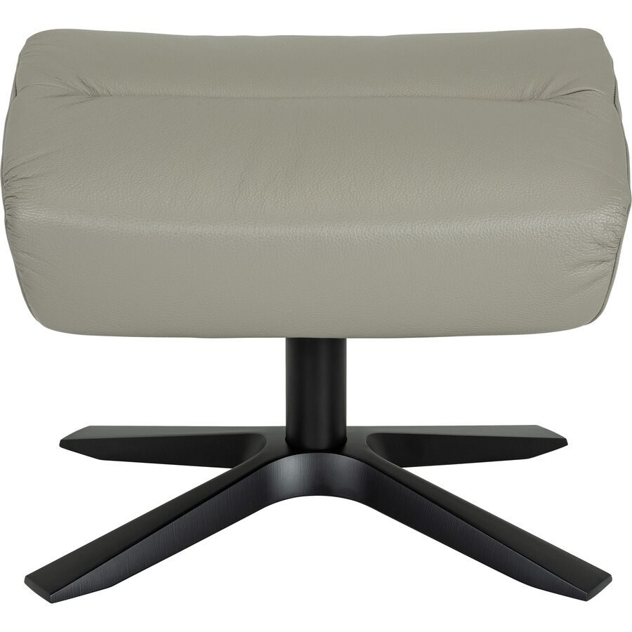 Conform Hocker Enno Grau/Schwarz Leder/Metall 49 cm 40 cm - Farbe: Grau, Schwarz - Material: Leder, Metall - Möbel Konfigurator: Traummöbel