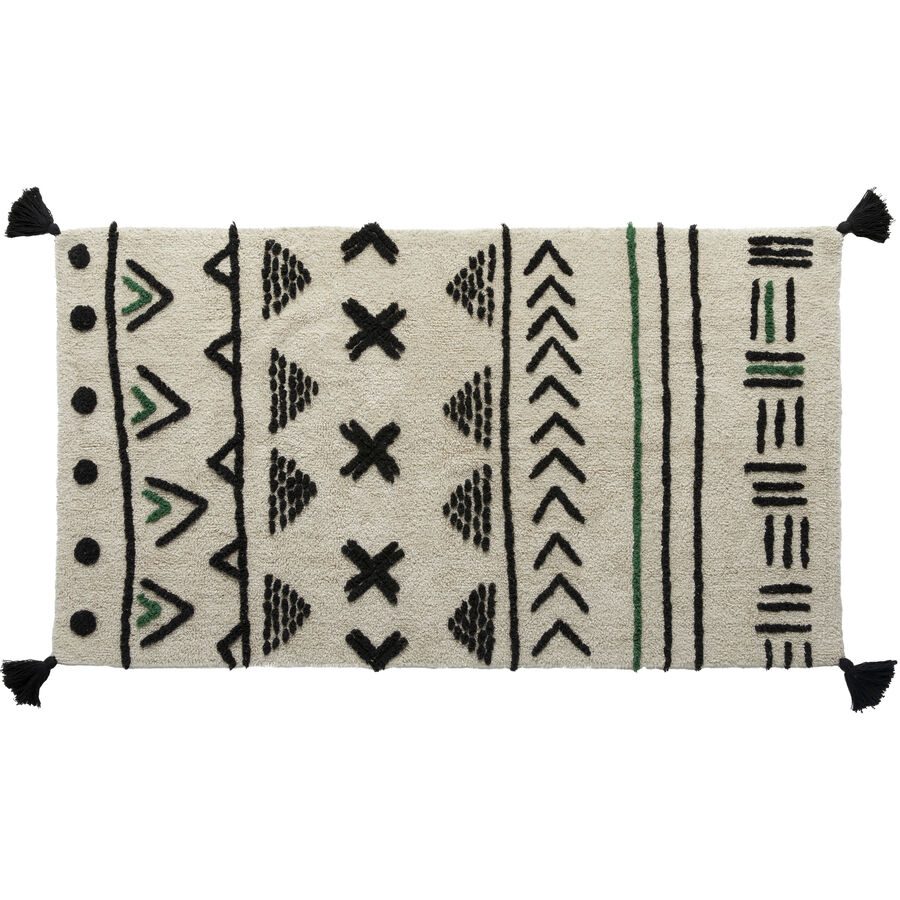 Kinderteppich Wild Life Weiss Baumwolle 100 cm 180 cm - Kinderteppich