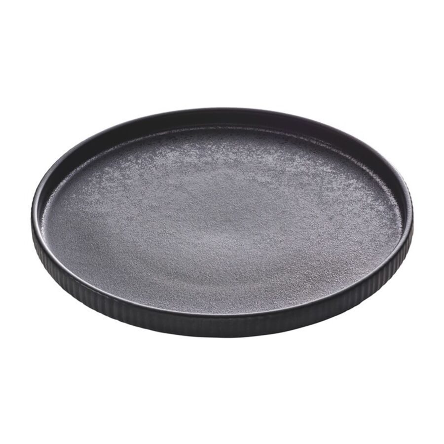 Playground Teller flach Nara Relief; 27x2.5 cm (ØxH); schwarz; rund; 6 Stück / Pack