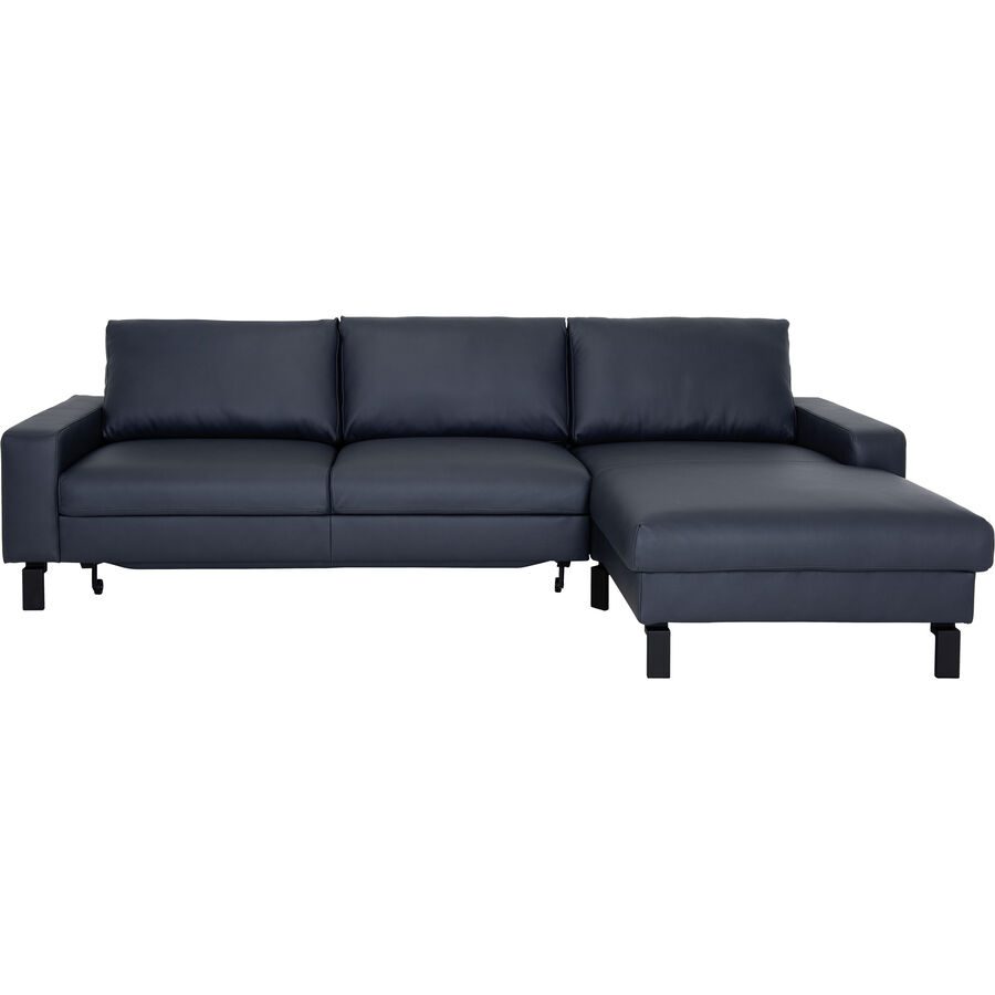 Ecksofa Step Blau Leder 278 cm 164 cm - Farbe: navy - Material: Echtleder - Möbel Konfigurator: Traummöbel individuell zusammenstellen - Ecksofa
