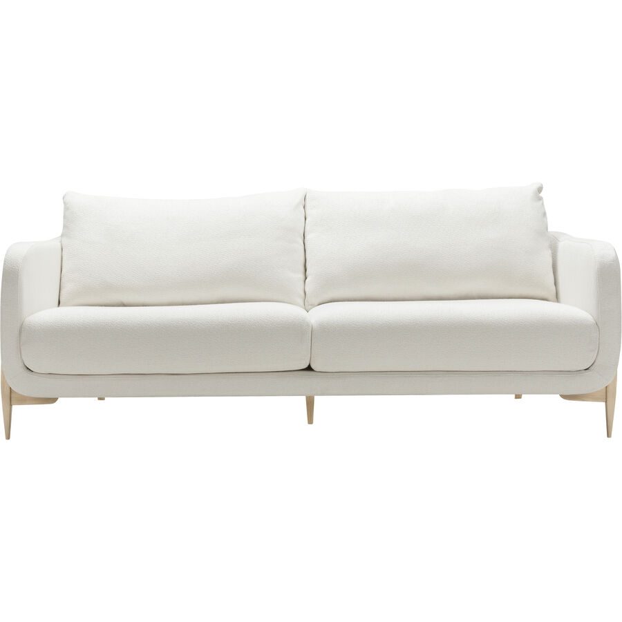 Sofa Leya Weiss/Beige Stoff/Holz 215 cm 97 cm - Farbe: weiss, beige - Material: Stoff, Eiche - Sofa