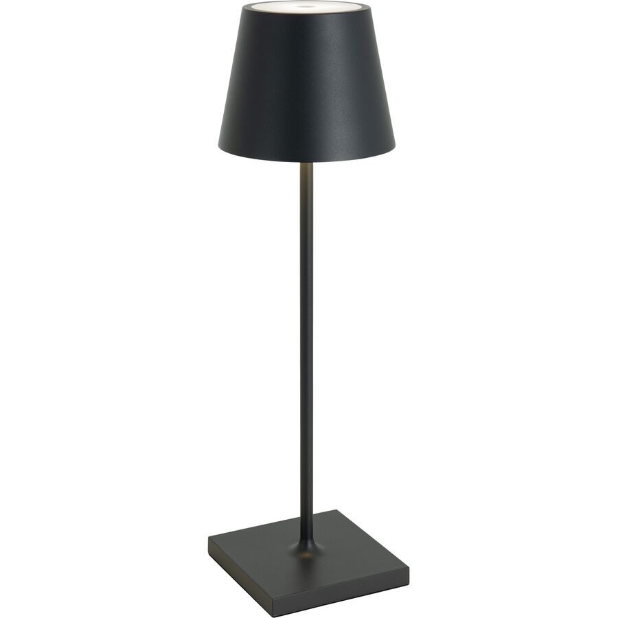 Tischlampe Aline Grau Aluminium/Kunststoff 11 cm 38 cm - Farbe: anthrazit - LED - Lichtfarbe: Extra warmweiss - Material: Aluminium, Kunststoff -