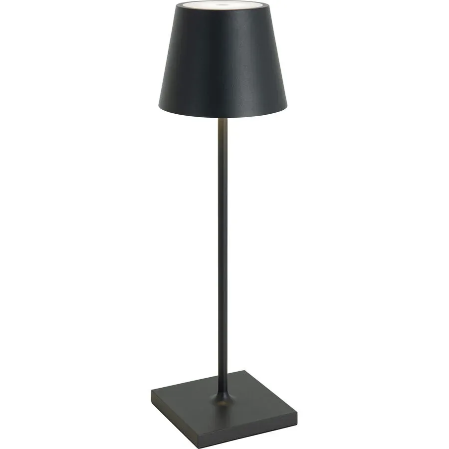 Tischlampe Aline Grau Aluminium/Kunststoff 11 cm 38 cm - Farbe: anthrazit - LED - Lichtfarbe: Extra warmweiss - Material: Aluminium, Kunststoff -