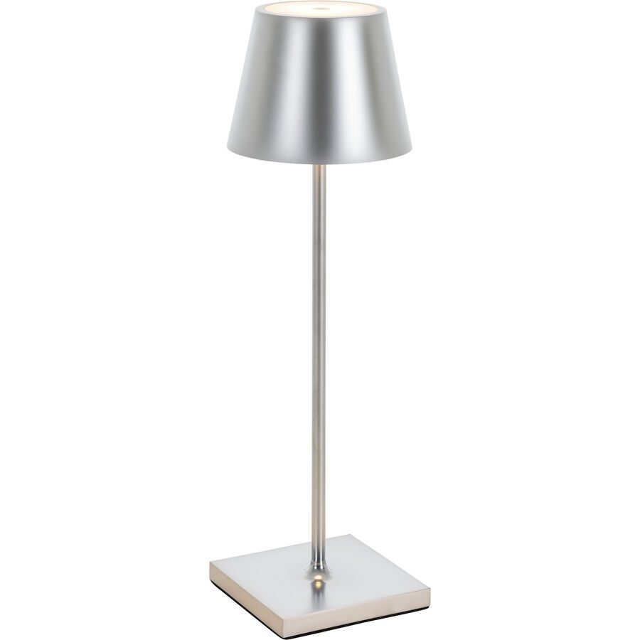 Tischlampe Aline Silber Aluminium/Kunststoff 11 cm 38 cm - LED - Lichtfarbe: Extra warmweiss - Material: Aluminium, Kunststoff - Tischlampe- LED