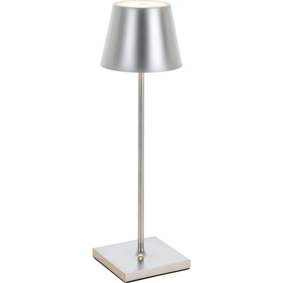 Tischlampe Aline Silber Aluminium/Kunststoff 11 cm 38 cm - LED - Lichtfarbe: Extra warmweiss - Material: Aluminium, Kunststoff - Tischlampe- LED