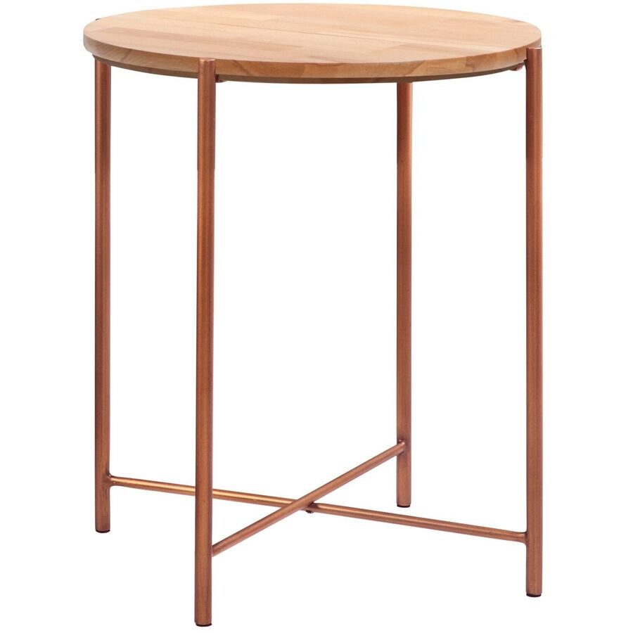 Hasena Nachttisch Volod Kupfer Metall/Holz 48 cm - Material: Buche Braun/Metall - Nachttisch