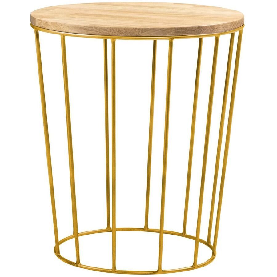 Hasena Nachttisch Keziea Bronze/Braun Holz/Metall 45 cm - Farbe: Bronze, Natur - Material: Eiche Natur, Metall - Nachttisch