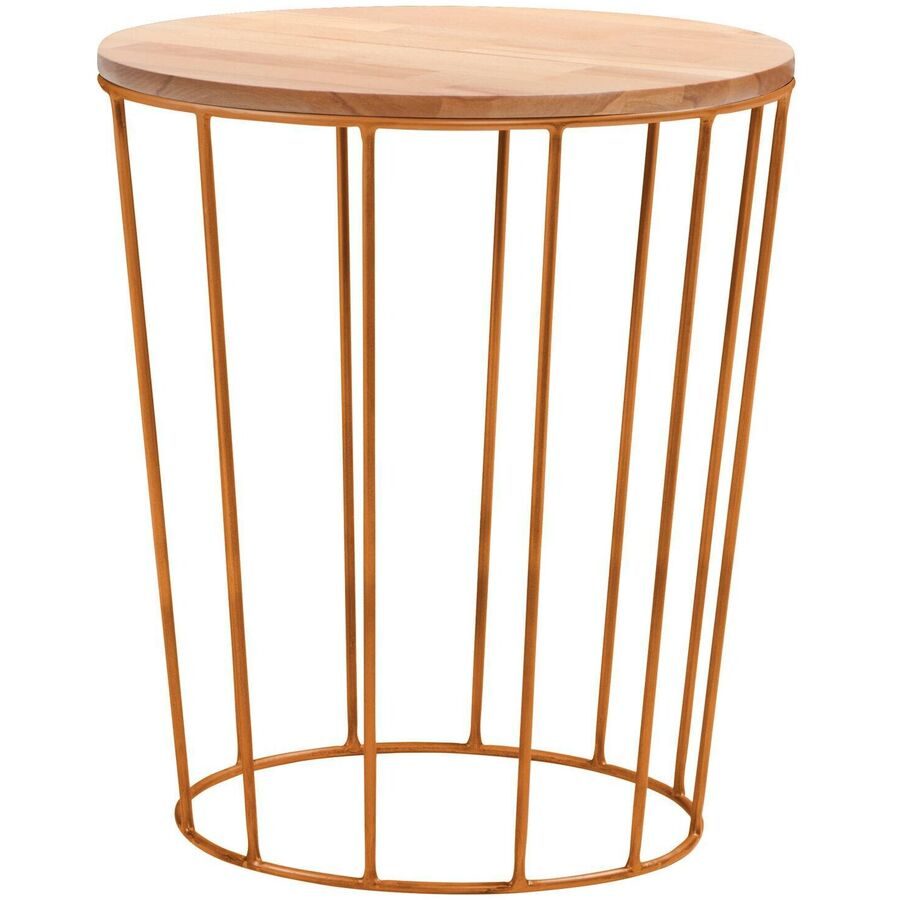 Hasena Nachttisch Keziea Kupfer/Braun Holz/Metall 45 cm - Farbe: Kupfer, Natur - Material: Buche, Metall - Nachttisch